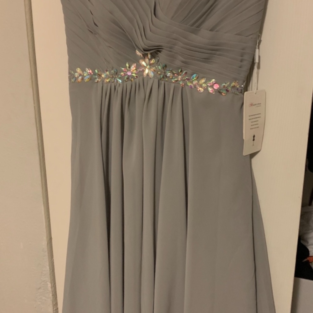 Chiffon Rhinestone Formal Dress - Picture 2 of 4